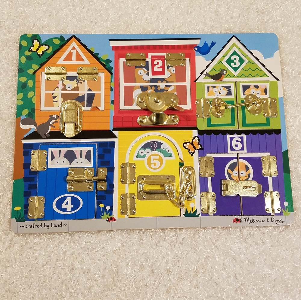 Melissa & Doug Wooden Latches Board Developmental